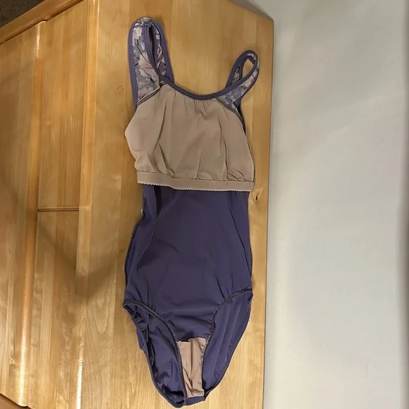 Balera Purple & Floral Leotard Medium Adult - Picture 4 of 8